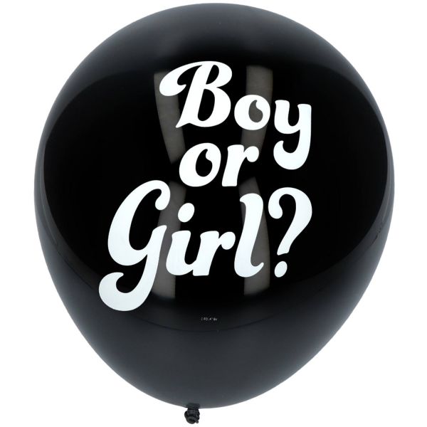 Girl or Boy Konfettiballon Schwarz/Rosa